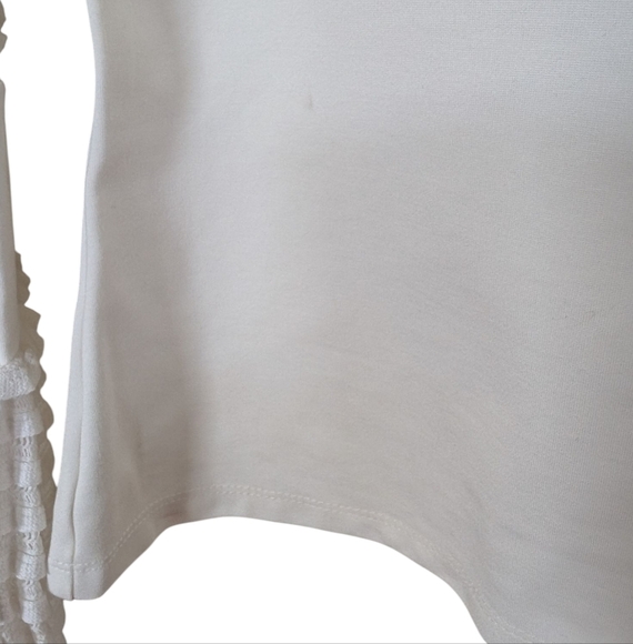 Alexis Blouse Gryffin Off the Shoulder Bell Sleeve Ruffle in Off White sz L - Picture 8 of 9